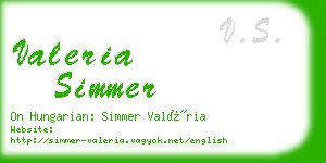 valeria simmer business card